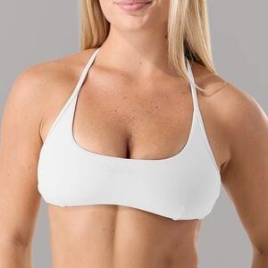 Nwot Alphalete White Aura Axis XS Sports Bra W/ Inserts